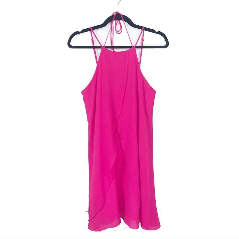 LOVERICHE Hot Pink Shift Dress wFront/Back Panels